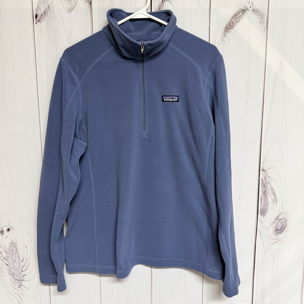 Patagonia Women’s Micro D 1/4 Zip Fleece XL Smolder Blue EUC